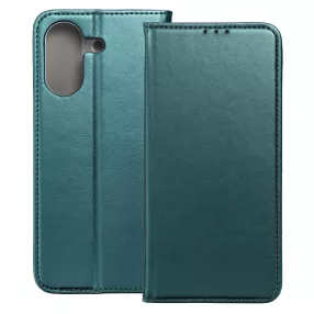   Xiaomi Redmi 13C / Poco C65 könyvtok, fliptok, telefon tok, bankkártyatartós, mágneszáras, zöld, Smart Magneto