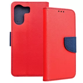   Xiaomi Redmi 13C / Poco C65 könyvtok, fliptok, telefon tok, bankkártyatartós, mágneszáras, piros-sötétkék, Fancy