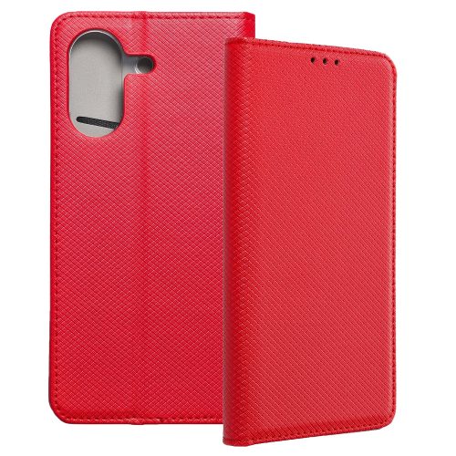 Xiaomi Redmi 13C / Poco C65 könyvtok, fliptok, telefon tok, bankkártyatartós, mágneszáras, piros, Smart Case book