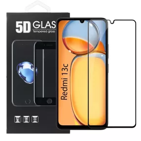   Xiaomi Redmi 13C / Poco C65 üvegfólia, tempered glass, előlapi, 5D, edzett, hajlított, fekete kerettel