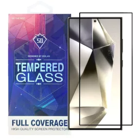   Samsung Galaxy S24 Ultra 5G üvegfólia, tempered glass, előlapi, 5D, edzett, hajlított, fekete kerettel ujjlenyomat-olvasó kompatibilis