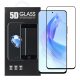 Honor 90 Lite 5G üvegfólia, tempered glass, előlapi, 5D, edzett, hajlított, fekete kerettel