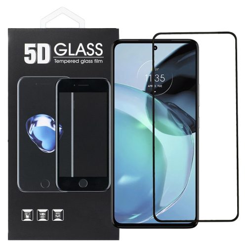 Motorola Moto G14 / G54 5G / G73 5G üvegfólia, tempered glass, előlapi, 5D, edzett, hajlított, fekete kerettel