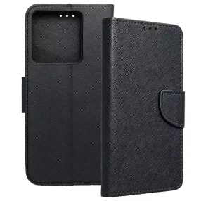   Xiaomi 13T 5G / 13T Pro 5G könyvtok, fliptok, telefon tok, szilikon keretes, bankkártyatartós, mágneszáras, fekete, Fancy