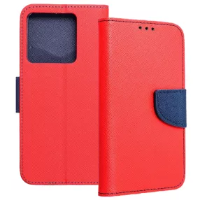  Xiaomi 13T 5G / 13T Pro 5G könyvtok, fliptok, telefon tok, bankkártyatartós, mágneszáras, piros-sötétkék, Fancy