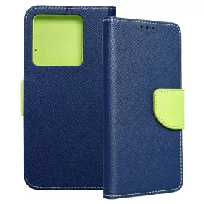   Xiaomi 13T 5G / 13T Pro 5G könyvtok, fliptok, telefon tok, bankkártyatartós, mágneszáras, sötétkék-zöld, Fancy