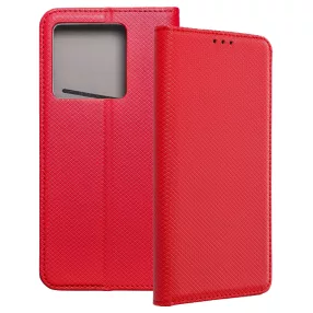   Xiaomi 13T 5G / 13T Pro 5G könyvtok, fliptok, telefon tok, bankkártyatartós, mágneszáras, piros, Smart Case book