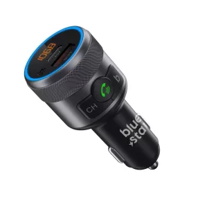   FM transmitter Bluetooth autós töltő kihangosító 42W PD + QC3.0 USB-C + USB-A, LED kijelző, Bluestar C81