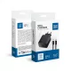 Hálózati töltőfej, adapter USB-C (Type-C) port + USB-C - USB-C adatkábel, töltőkábel, gyorstöltő, PD QC 3A 25W 1m, fekete, Bluestar TFB-TC-25WPD