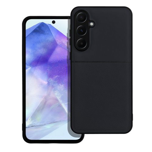 Samsung Galaxy A55 5G hátlap tok, telefon tok, stílusos, prémium, fekete, Noble Case