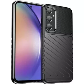   Samsung Galaxy A35 5G szilikon tok, hátlap tok, ütésálló, fekete, Thunder
