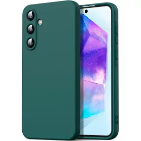   Samsung Galaxy A55 5G szilikon tok, telefon tok, hátlaptok, matt, zöld, Matt case
