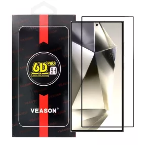   Samsung Galaxy S24 Ultra 5G üvegfólia, tempered glass, előlapi, edzett, hajlított, fekete kerettel, Veason 6D Pro