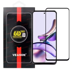   Motorola Moto G13 / G23 / G53 üvegfólia, tempered glass, előlapi, edzett, hajlított, fekete kerettel, Veason 6D Pro