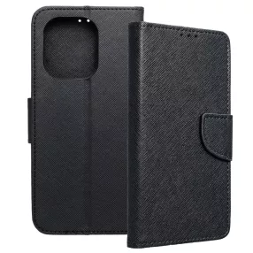   Xiaomi Redmi Note 13 4G könyvtok, fliptok, telefon tok, szilikon keretes, bankkártyatartós, mágneszáras, fekete, Fancy