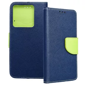   Xiaomi Redmi Note 13 5G könyvtok, fliptok, telefon tok, bankkártyatartós, mágneszáras, sötétkék-zöld, Fancy