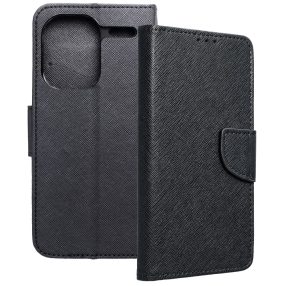   Xiaomi Redmi Note 13 Pro Plus 5G könyvtok, fliptok, telefon tok, szilikon keretes, bankkártyatartós, mágneszáras, fekete, Fancy