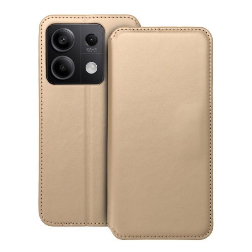 Xiaomi Redmi Note 13 5G könyvtok, fliptok, telefon tok, bankkártyatartós, mágneszáras, arany, Dual Pocket