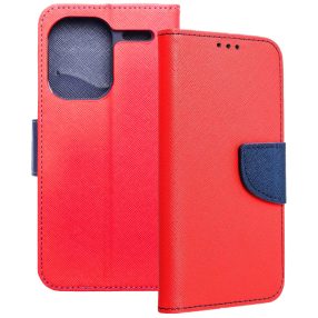   Xiaomi Redmi Note 13 Pro Plus 5G könyvtok, fliptok, telefon tok, mágneszáras, bankkártyatartós, piros-sötétkék, Fancy