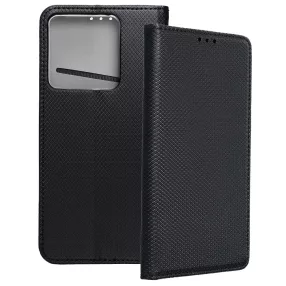   Xiaomi Redmi Note 13 5G telefon tok, könyvtok, fliptok, bankkártyatartós, mágneszáras, fekete, Smart Case book