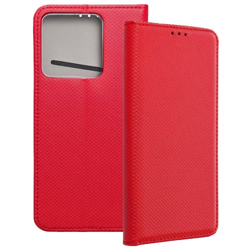 Xiaomi Redmi Note 13 5G könyvtok, fliptok, telefon tok, bankkártyatartós, mágneszáras, piros, Smart Case book