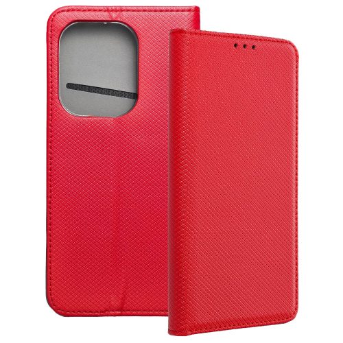 Xiaomi Redmi Note 13 Pro 4G / Poco M6 Pro 4G könyvtok, flip tok, telefon tok, mágneszáras, bankkártyatartós, piros, Smart Case book