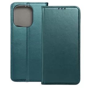   Xiaomi Redmi Note 13 4G könyvtok, fliptok, telefon tok, bankkártyatartós, mágneszáras, zöld, Smart Magneto