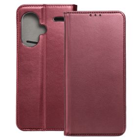   Xiaomi Redmi Note 13 Pro Plus 5G könyvtok, fliptok, telefon tok, bankkártyatartós, mágneszáras, bordó, Smart Magneto