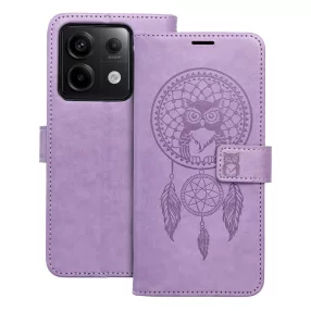   Xiaomi Redmi Note 13 Pro 5G / Poco X6 5G könyvtok, fliptok, telefon tok, mágneszáras, bankkártyatartós, álomfogó mintás, lila, Forcell Mezzo