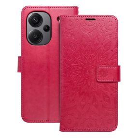  Xiaomi Redmi Note 13 Pro Plus 5G könyvtok, fliptok, telefon tok, mágneszáras, bankkártyatartós, mandala mintás, magenta, Forcell Mezzo