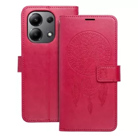   Xiaomi Redmi Note 13 4G könyvtok, fliptok, telefon tok, mágneszáras, bankkártyatartós, álomfogó mintás, magenta, Forcell Mezzo
