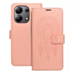   Xiaomi Redmi Note 13 4G könyvtok, fliptok, telefon tok, mágneszáras, bankkártyatartós, álomfogó mintás, barack színű, Forcell Mezzo