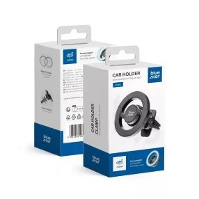   Autós mobiltelefon tartó, szellőzőnyílásra helyezhető, mágneses, MagSafe kompatibilis, fekete, Bluestar CLAMP
