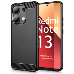   Xiaomi Redmi Note 13 4G szilikon tok, hátlaptok, telefon tok, karbon mintás, fekete, Carbon case