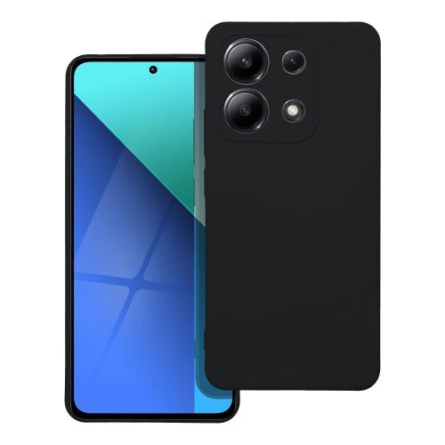 Xiaomi Redmi Note 13 4G szilikon tok, hátlaptok, telefon tok, velúr belsővel, matt, fekete, Silicone