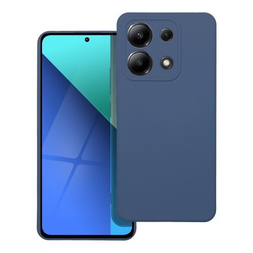 Xiaomi Redmi Note 13 4G szilikon tok, hátlaptok, telefon tok, velúr belsővel, matt, kék, Silicone