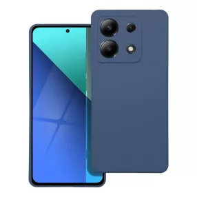   Xiaomi Redmi Note 13 5G szilikon tok, hátlaptok, telefon tok, velúr belsővel, matt, kék, Silicone