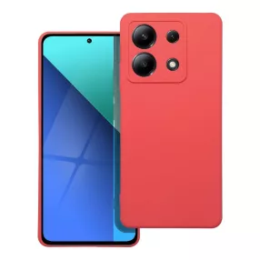   Xiaomi Redmi Note 13 5G szilikon tok, hátlaptok, telefon tok, velúr belsővel, matt, barack színű, Silicone
