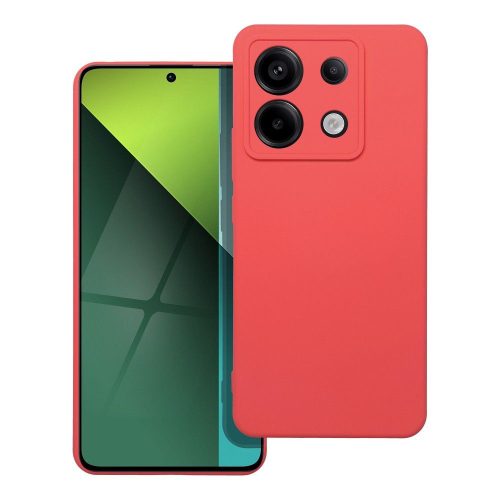 Xiaomi Redmi Note 13 Pro 5G szilikon tok, hátlaptok, telefon tok, velúr belsővel, matt, barack színű, Silicone