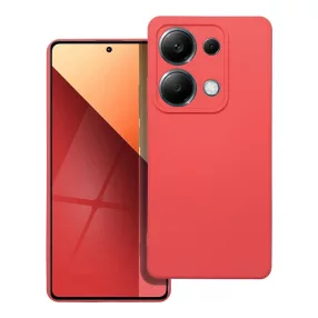   Xiaomi Redmi Note 13 Pro 4G / Poco M6 Pro 4G szilikon tok, hátlaptok, telefon tok, velúr belsővel, matt, barack színű, Silicone