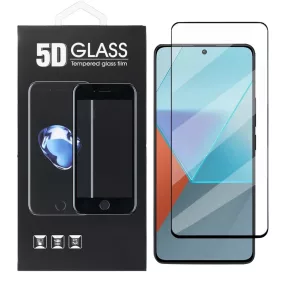   Xiaomi Redmi Note 13 5G / Note 13 Pro 4G üvegfólia, tempered glass, előlapi, 5D, edzett, hajlított, fekete kerettel