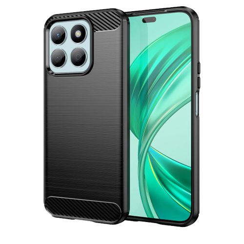 Honor X8b szilikon tok, hátlaptok, telefon tok, karbon mintás, fekete, Carbon case