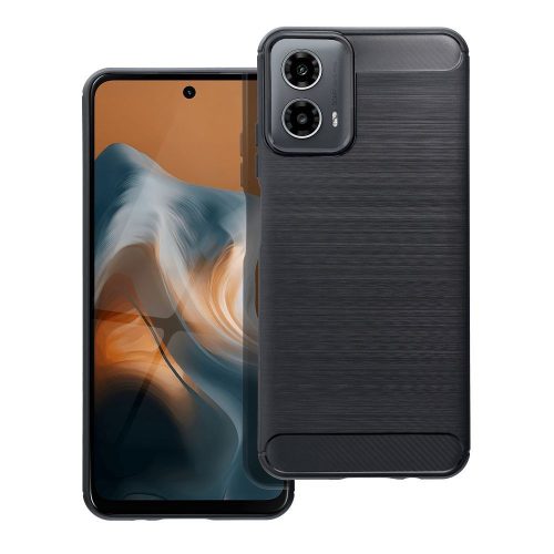 Motorola Moto G34 5G szilikon tok, hátlaptok, telefon tok, karbon mintás, fekete, Carbon case