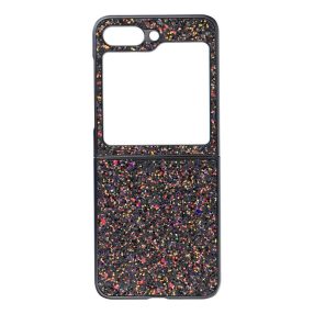   Samsung Galaxy Z Flip5 5G hátlap tok, telefon tok, műanyag, csillámos, fekete, Shining case