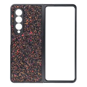   Samsung Galaxy Z Fold4 5G hátlap tok, telefon tok, műanyag, csillámos, fekete, Shining case