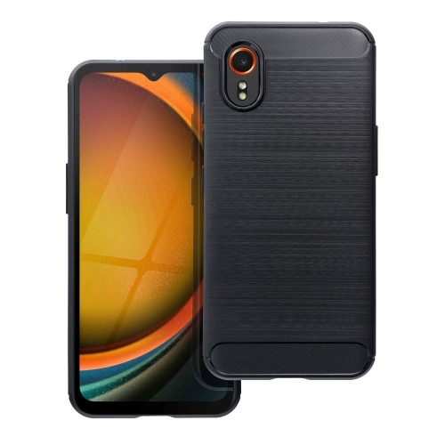 Samsung Galaxy Xcover 7 5G szilikon tok, hátlaptok, telefon tok, karbon mintás, fekete, Carbon case