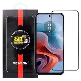   Motorola Moto G34 5G üvegfólia, tempered glass, előlapi, edzett, hajlított, fekete kerettel, Veason 6D Pro