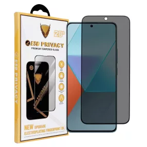  Xiaomi Redmi Note 13 Pro 4G / 5G / Poco M6 Pro 4G / X6 Pro 5G Privacy üvegfólia – 9H, fekete keretes, betekintés védelemmel, OG Premium