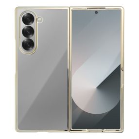  Samsung Galaxy Z Fold6 5G hátlap tok, telefon tok, kemény, átlátszó, arany kerettel, Focus
