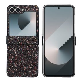   Samsung Galaxy Z Flip6 5G hátlap tok, telefon tok, műanyag, csillámos, fekete, Shining case